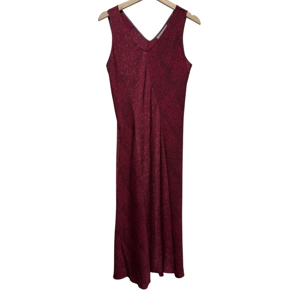 Vtg Norton McNaughton Floral Slip Maxi Dress MP Red Whimsigoth 90s Y2K Fairygoth